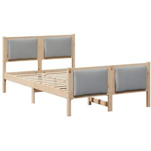 Bed Frame with Headboard Light Grey 120 x 190 cm Fabric vidaXL Bed Frame with Headboard Light Grey 120 x 190 cm Fabric vidaXL