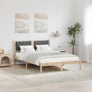 Bed Frame with Headboard Dark Grey 140 x 200 cm Solid Pine Wood vidaXL Bed Frame with Headboard Dark Grey 140 x 200 cm Solid Pine Wood vidaXL