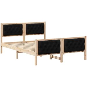 Bed Frame with Headboard Black 150 x 200 cm Solid Pine Wood vidaXL Bed Frame with Headboard Black 150 x 200 cm Solid Pine Wood vidaXL