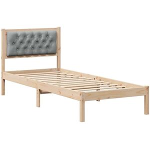 Bed Frame with Headboard Light Grey 90 x 200 cm Solid Pine Wood vidaXL Bed Frame with Headboard Light Grey 90 x 200 cm Solid Pine Wood vidaXL