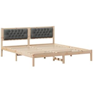Bed Frame with Headboard Dark Grey 160 x 200 cm Solid Pine Wood vidaXL Bed Frame with Headboard Dark Grey 160 x 200 cm Solid Pine Wood vidaXL