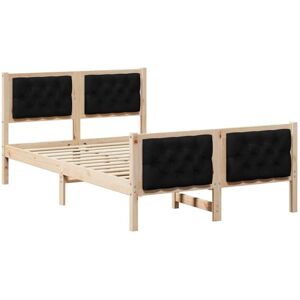 Bed Frame with Headboard Black 120 x 200 cm Solid Pine Wood vidaXL Bed Frame with Headboard Black 120 x 200 cm Solid Pine Wood vidaXL