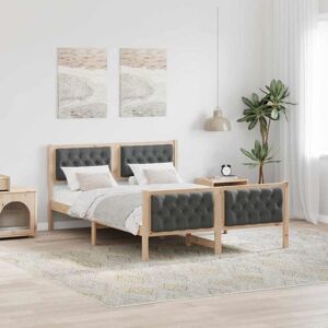 Bed Frame with Headboard Dark Grey 150 x 200 cm Solid Pine Wood vidaXL Bed Frame with Headboard Dark Grey 150 x 200 cm Solid Pine Wood vidaXL