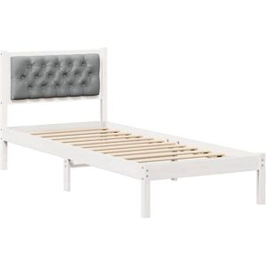 Bed Frame with Headboard Light Grey 90 x 190 cm Solid Pine Wood vidaXL Bed Frame with Headboard Light Grey 90 x 190 cm Solid Pine Wood vidaXL