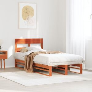 Vidaxl - Bed Frame without Mattress Wax Brown 90x190 cm Single Solid Wood Pine Vidaxl - Bed Frame without Mattress Wax Brown 90x190 cm Single Solid Wood Pine