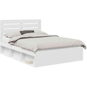 Bed Frame with Headboard White 160 x 200 cm Solid Pine Wood vidaXL Bed Frame with Headboard White 160 x 200 cm Solid Pine Wood vidaXL