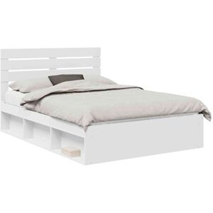 Bed Frame with Headboard White 140 x 200 cm Solid Pine Wood vidaXL Bed Frame with Headboard White 140 x 200 cm Solid Pine Wood vidaXL