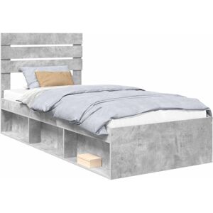 Bed Frame Concerte Grey 90 x 190 cm Solid Pine Wood vidaXL Bed Frame Concerte Grey 90 x 190 cm Solid Pine Wood vidaXL