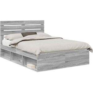 Bed Frame Grey Sonoma 160 x 200 cm Solid Pine Wood vidaXL Bed Frame Grey Sonoma 160 x 200 cm Solid Pine Wood vidaXL