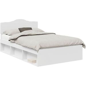 Bed Frame with Headboard White 120 x 200 cm Solid Pine Wood vidaXL Bed Frame with Headboard White 120 x 200 cm Solid Pine Wood vidaXL