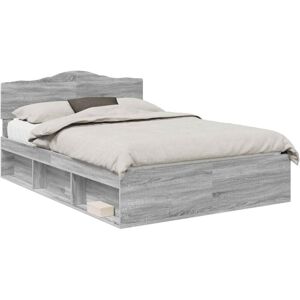 Bed Frame Grey Sonoma 160 x 200 cm Solid Pine Wood vidaXL Bed Frame Grey Sonoma 160 x 200 cm Solid Pine Wood vidaXL