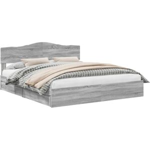 Bed Frame Grey Sonoma 180 x 200 cm Solid Pine Wood vidaXL Bed Frame Grey Sonoma 180 x 200 cm Solid Pine Wood vidaXL