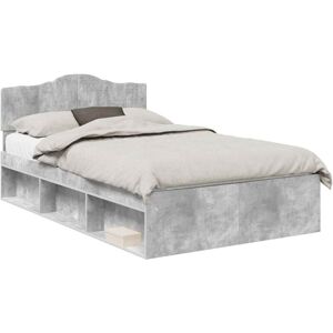 Bed Frame Concerte Grey 135 x 190 cm Solid Pine Wood vidaXL Bed Frame Concerte Grey 135 x 190 cm Solid Pine Wood vidaXL