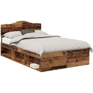 Bed Frame with Headboard Old Wood 120 x 200 cm Solid Pine Wood vidaXL Bed Frame with Headboard Old Wood 120 x 200 cm Solid Pine Wood vidaXL