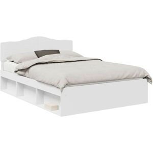 Bed Frame with Headboard White 140 x 190 cm Solid Pine Wood vidaXL Bed Frame with Headboard White 140 x 190 cm Solid Pine Wood vidaXL