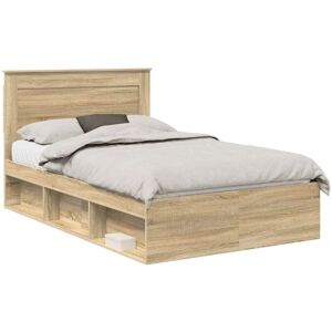 Bed Frame with Headboard Sonoma 120 x 200 cm Solid Pine Wood vidaXL Bed Frame with Headboard Sonoma 120 x 200 cm Solid Pine Wood vidaXL
