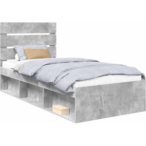 Bed Frame Concerte Grey 90 x 190 cm Solid Pine Wood vidaXL Bed Frame Concerte Grey 90 x 190 cm Solid Pine Wood vidaXL