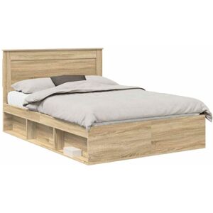 Bed Frame with Headboard Sonoma 160 x 200 cm Solid Pine Wood vidaXL Bed Frame with Headboard Sonoma 160 x 200 cm Solid Pine Wood vidaXL