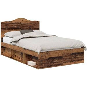 Bed Frame with Headboard Old Wood 120 x 200 cm Solid Pine Wood vidaXL Bed Frame with Headboard Old Wood 120 x 200 cm Solid Pine Wood vidaXL