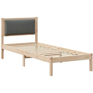 Bed Frame with Headboard Dark Grey 80 x 190 cm Solid Pine Wood vidaXL Bed Frame with Headboard Dark Grey 80 x 190 cm Solid Pine Wood vidaXL