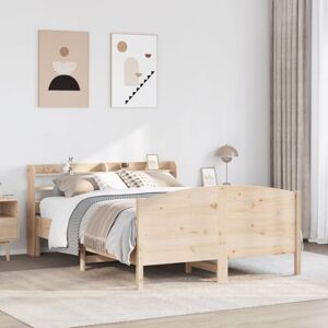 vidaXL Bed Frame with Headboard - Bed Base - Solid Wood Pine - 120x200 cm vidaXL Bed Frame with Headboard - Bed Base - Solid Wood Pine - 120x200 cm