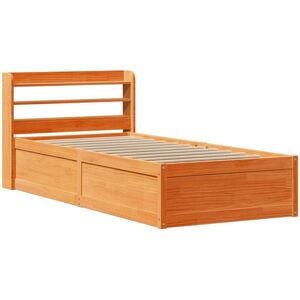 Vidaxl - Bed Frame with Headboard Wax Brown 100x200 cm Solid Wood Pine Vidaxl - Bed Frame with Headboard Wax Brown 100x200 cm Solid Wood Pine