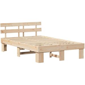 Bed Frame with Headboard Brown 120 x 190 cm Solid Pine wood Vidaxl Bed Frame with Headboard Brown 120 x 190 cm Solid Pine wood Vidaxl