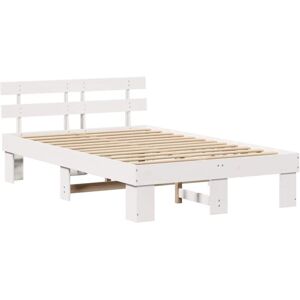 Bed Frame with Headboard White 120 x 200 cm Solid Pine wood Vidaxl Bed Frame with Headboard White 120 x 200 cm Solid Pine wood Vidaxl