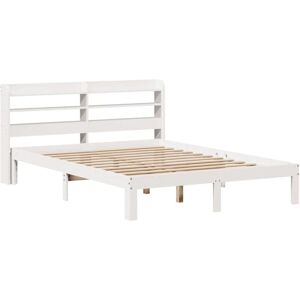 Vidaxl - Bed Frame with Headboard without Mattress White 140x190 cm Vidaxl - Bed Frame with Headboard without Mattress White 140x190 cm