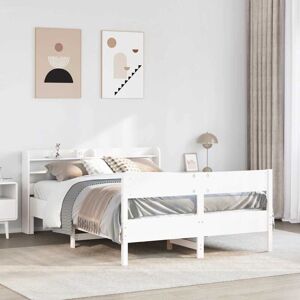 Bed Frame without Mattress White 120x190 cm Small Double Solid Wood Pine vidaXL Bed Frame without Mattress White 120x190 cm Small Double Solid Wood Pine vidaXL