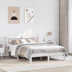 Vidaxl - Bed Frame with Headboard without Mattress White 135x190 cm Double Vidaxl - Bed Frame with Headboard without Mattress White 135x190 cm Double