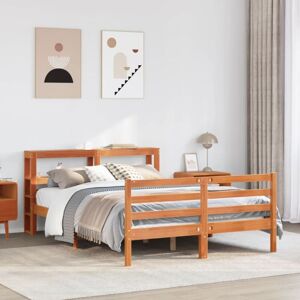 Vidaxl - Bed Frame without Mattress Wax Brown 150x200 cm King Size Solid Wood Pine Vidaxl - Bed Frame without Mattress Wax Brown 150x200 cm King Size Solid Wood Pine