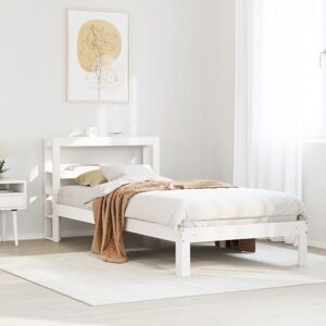 Bed Frame with Headboard without Mattress White 90x190 cm Single vidaXL Bed Frame with Headboard without Mattress White 90x190 cm Single vidaXL