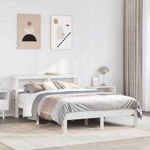 Vidaxl - Bed Frame with Headboard without Mattress White 140x190 cm Vidaxl - Bed Frame with Headboard without Mattress White 140x190 cm
