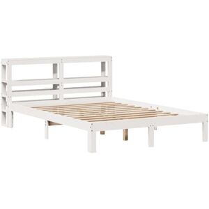 Vidaxl - Bed Frame with Headboard without Mattress White 135x190 cm Double Vidaxl - Bed Frame with Headboard without Mattress White 135x190 cm Double