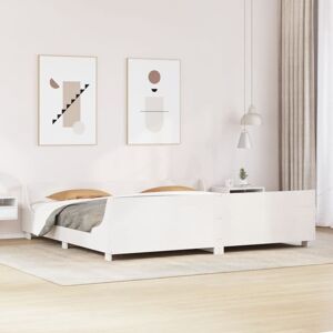 vidaXL Bed Frame White 180x200 cm Solid Wood Pine - Bed Frame vidaXL Bed Frame White 180x200 cm Solid Wood Pine - Bed Frame