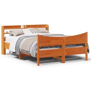 Bed Frame with Headboard Wax Brown 140x200 cm Solid Wood Pine Vidaxl Bed Frame with Headboard Wax Brown 140x200 cm Solid Wood Pine Vidaxl