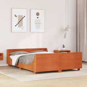 vidaXL Bed Frame - 150x200 cm - Solid Pine Wood - Wax Brown - Bed Frame vidaXL Bed Frame - 150x200 cm - Solid Pine Wood - Wax Brown - Bed Frame