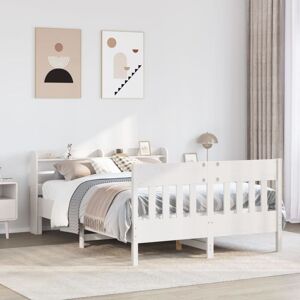 Vidaxl - Bed Frame without Mattress White 150x200 cm King Size Solid Wood Pine Vidaxl - Bed Frame without Mattress White 150x200 cm King Size Solid Wood Pine