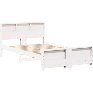 Bed Frame with Headboard White 140 x 190 cm Solid pine wood Vidaxl Bed Frame with Headboard White 140 x 190 cm Solid pine wood Vidaxl