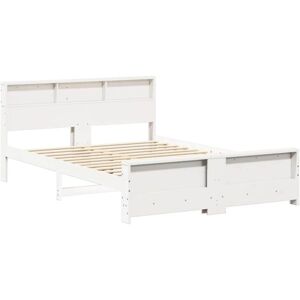 Bed Frame with Headboard White 160 x 200 cm Solid pine wood Vidaxl Bed Frame with Headboard White 160 x 200 cm Solid pine wood Vidaxl
