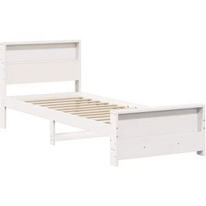 Bed Frame with Headboard White 90 x 190 cm Solid pine wood vidaXL Bed Frame with Headboard White 90 x 190 cm Solid pine wood vidaXL