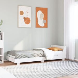 vidaXL White Wooden Bed Frame with Headboard - 75x190 cm vidaXL White Wooden Bed Frame with Headboard - 75x190 cm