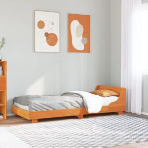 vidaXL Bed Frame with Headboard - 75x190 cm Wooden Rustic Bed vidaXL Bed Frame with Headboard - 75x190 cm Wooden Rustic Bed