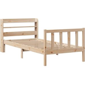Bed Frame without Mattress 75x190 cm Small Single Solid Wood Pine vidaXL Bed Frame without Mattress 75x190 cm Small Single Solid Wood Pine vidaXL