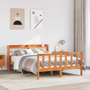 Bed Frame with Headboard without Mattress Wax Brown 150x200 cm King Size vidaXL Bed Frame with Headboard without Mattress Wax Brown 150x200 cm King Size vidaXL
