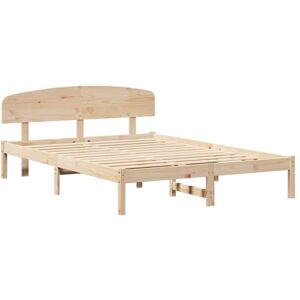 Bed Frame with Headboard Brown 160 x 200 cm Solid Pine wood Vidaxl Bed Frame with Headboard Brown 160 x 200 cm Solid Pine wood Vidaxl