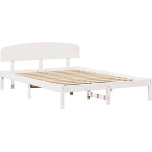 Bed Frame with Headboard White 140 x 200 cm Solid Pine wood Vidaxl Bed Frame with Headboard White 140 x 200 cm Solid Pine wood Vidaxl