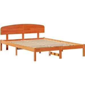 Vidaxl - Bed Frame with Headboard Brown 160 x 200 cm Solid Pine wood Vidaxl - Bed Frame with Headboard Brown 160 x 200 cm Solid Pine wood