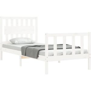 Jinlefu - Bed Frame without Mattress White 90x200 cm Solid Wood Pine vidaXL Jinlefu - Bed Frame without Mattress White 90x200 cm Solid Wood Pine vidaXL